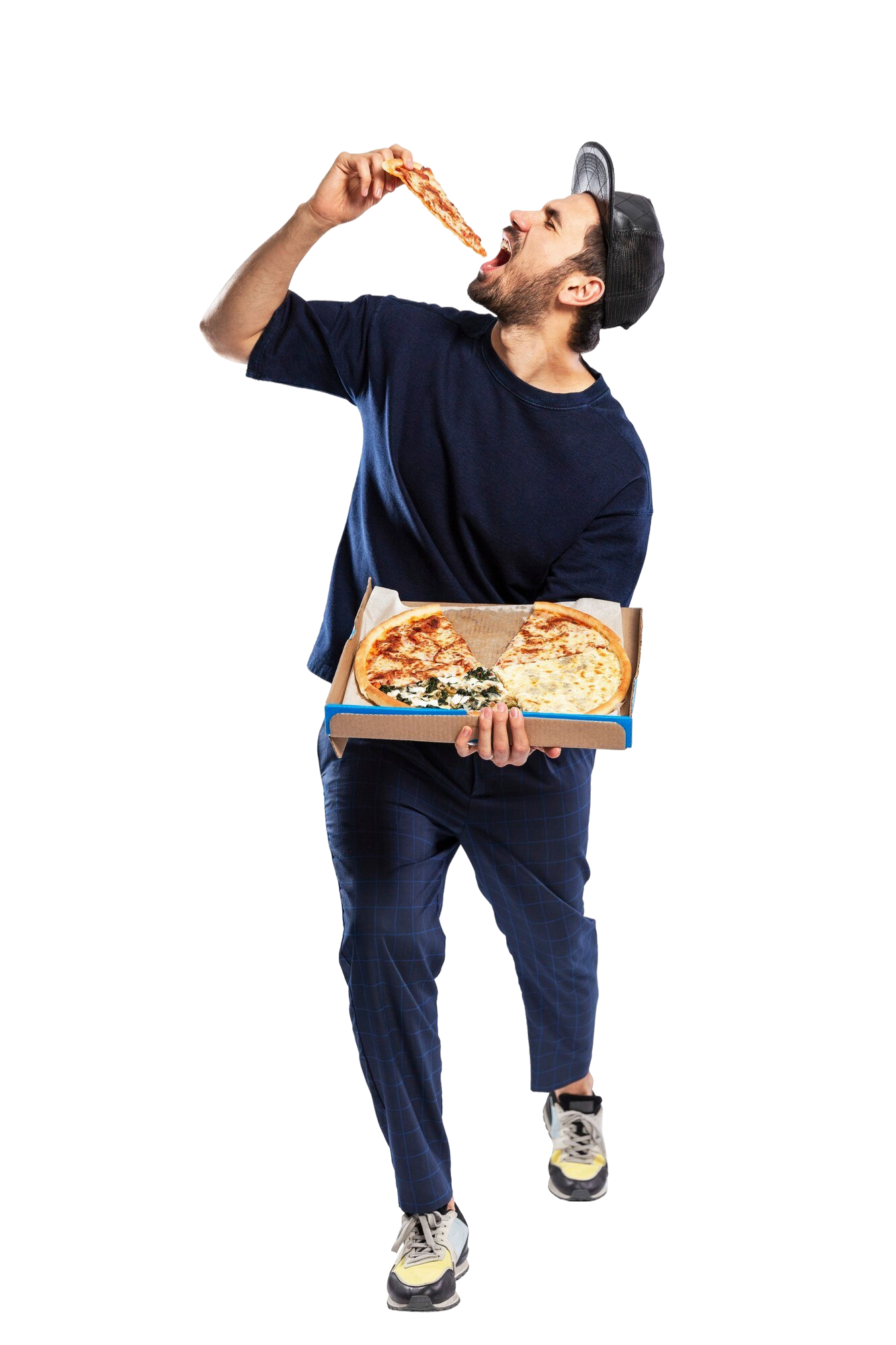 man-is-eating-slice-pizza-young-brunette-with-beard-cap-delivery-appetizing-snack-isolated-white-background-vertical-full-height